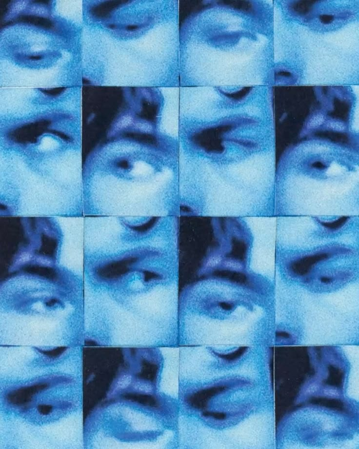 Blue collage of mouths speaking